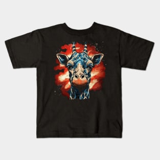 Patriotic Giraffe Kids T-Shirt